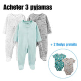 Pyjama Barboteuse-bébé LUXE™⎮3 pièces,manches longues doux et confortable. Wol.Bos