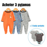 Pyjama bébé DODY™⎮3 pièces,manches longues doux et confortable. Wol.Bos