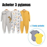 Pyjama bébé DODY™⎮3 pièces,manches longues doux et confortable. Wol.Bos