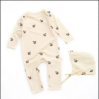 Barboteuse Bébé Coton bio FICO™⎮manches longues avec chapeau,fille garçon - Wol Bos