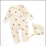 Barboteuse Bébé Coton bio FICO™⎮manches longues avec chapeau,fille garçon - Wol Bos