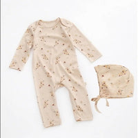 Barboteuse Bébé Coton bio FICO™⎮manches longues avec chapeau,fille garçon - Wol Bos