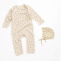 Barboteuse Bébé Coton bio FICO™⎮manches longues avec chapeau,fille garçon - Wol Bos